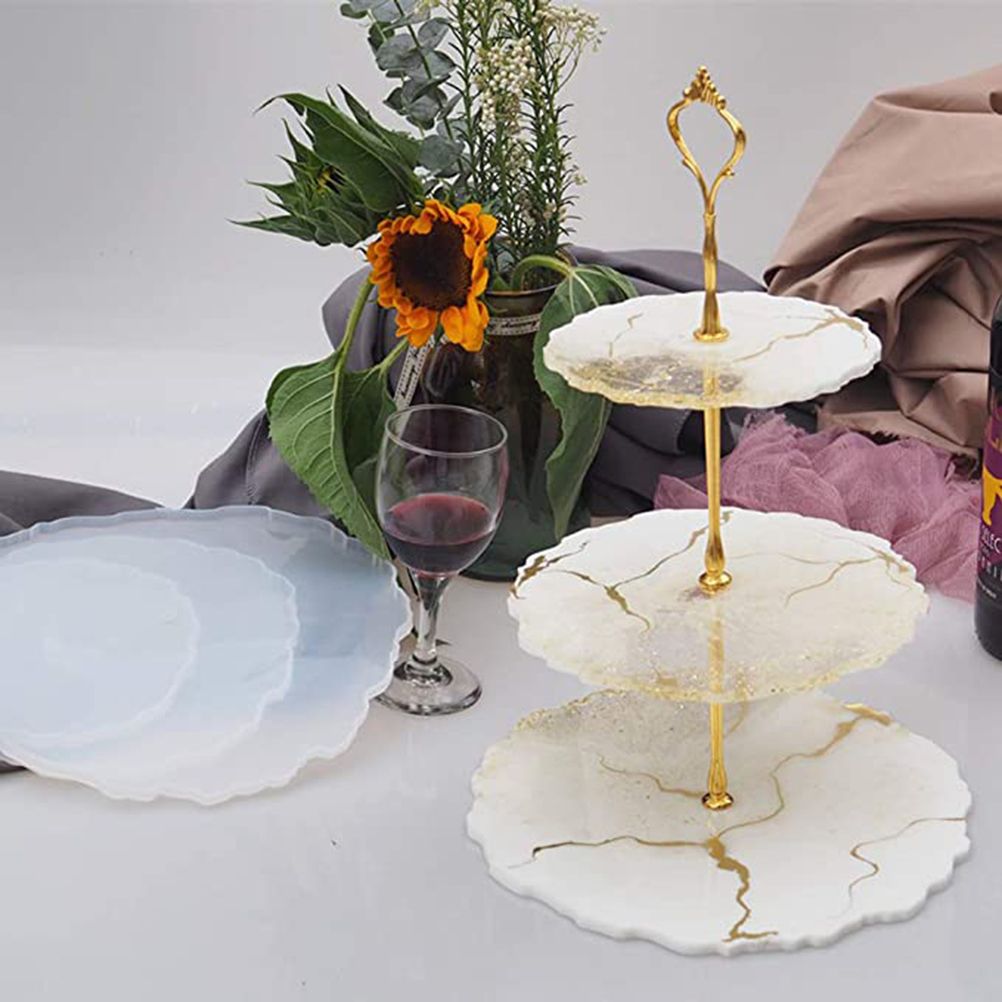 6pcs/set 3 Tier Cake Stand Silicone Resin Tray Molds DIY Irregular Mold Home Decoration Craft — image 6