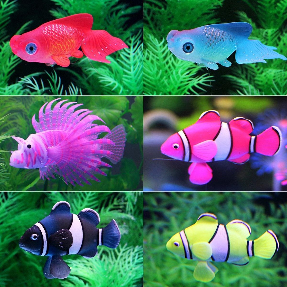 2PCS Artificial Betta Fish Aquarium Decorations Silicone Floating Moving Fish - Purple Lionfish โ image 6