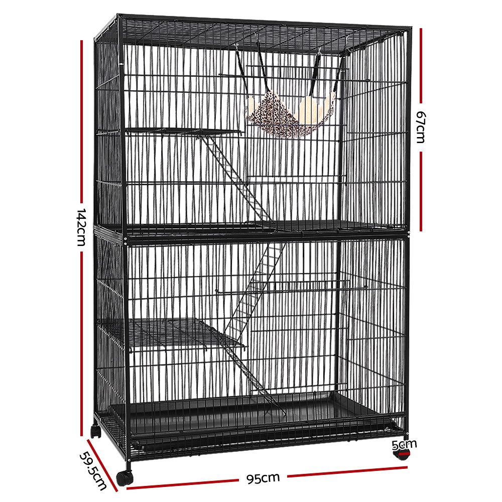 i.Pet Rabbit Cage 142cm Hutch 4 Level Bird Guinea Pig Ferret — image 2