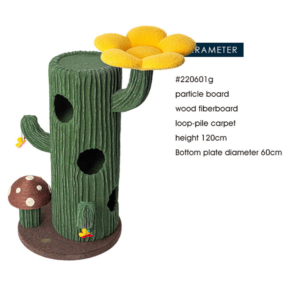 HONEYPOTCAT Solo Cactus Bloom Cat Tree - Green 120.5cm — image 3