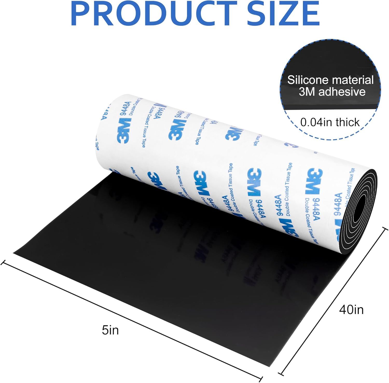 Silicone urniture Pads, 5" x 40" Non Slip urniture Pads Anti Skid Pads Non Slip Sel Adhesive Cuttable Silicone Tape Strip Roll or Protecting Hardwood loors — image 2