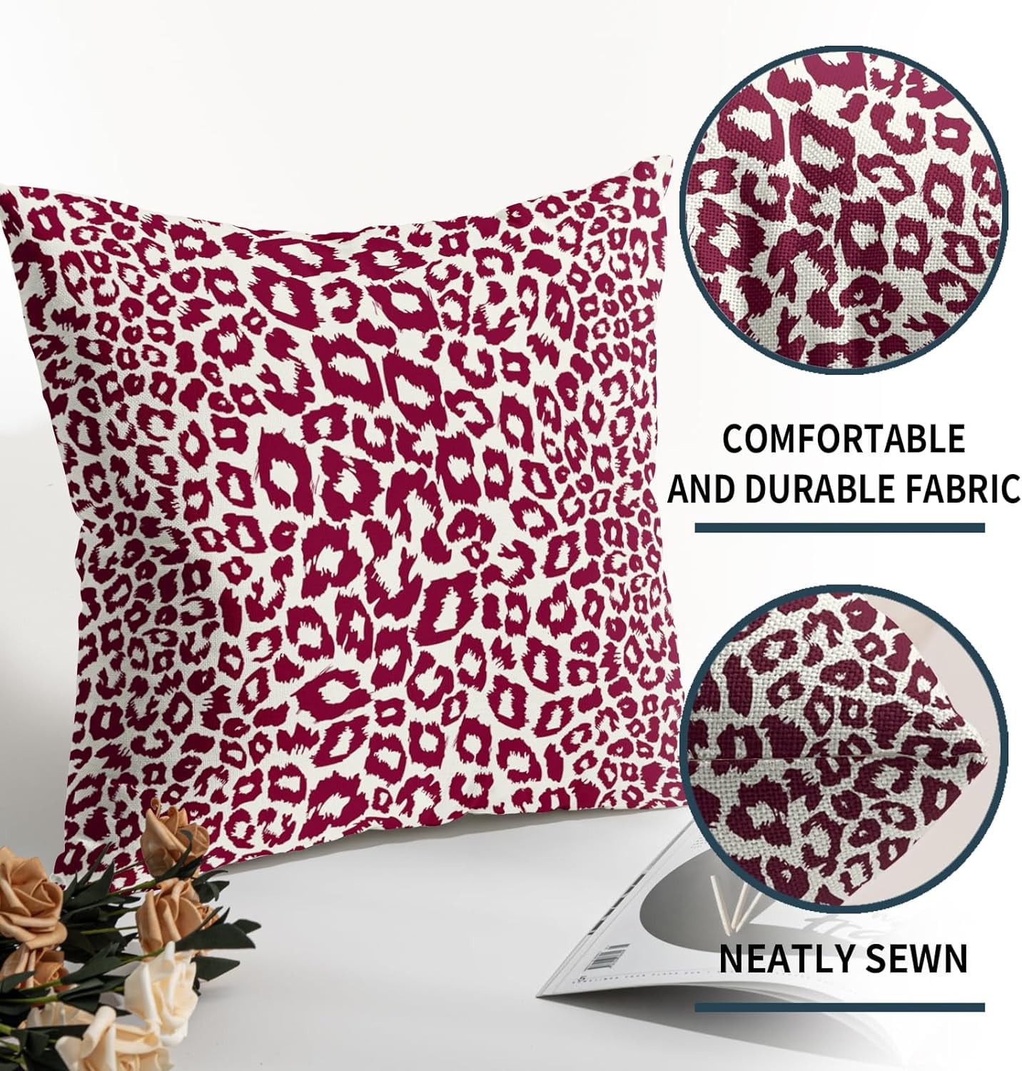 Lime Green White Leopard Print Pillow Covers 18x18 Inch Set of 2 Cheetah Animal Spots Decorative Throw Pillows For Couch Farmhouse Chinoiserie Pillow Cases — image 6