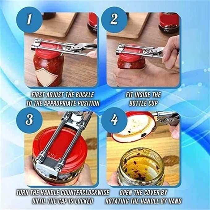2pcs Adjustable Jar & Bottle Opener, Adjustable Multifunctional Stainless Steel Can Opener Jar Lid Gripper, Manual Jar Opener — image 3