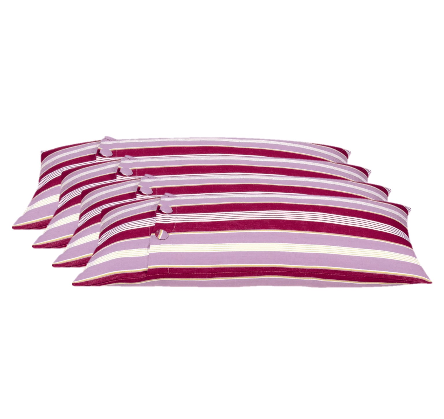 Pack of 4 Coste Fuchsia 35 × 70cm Multicoloured Striped Cushion Cover