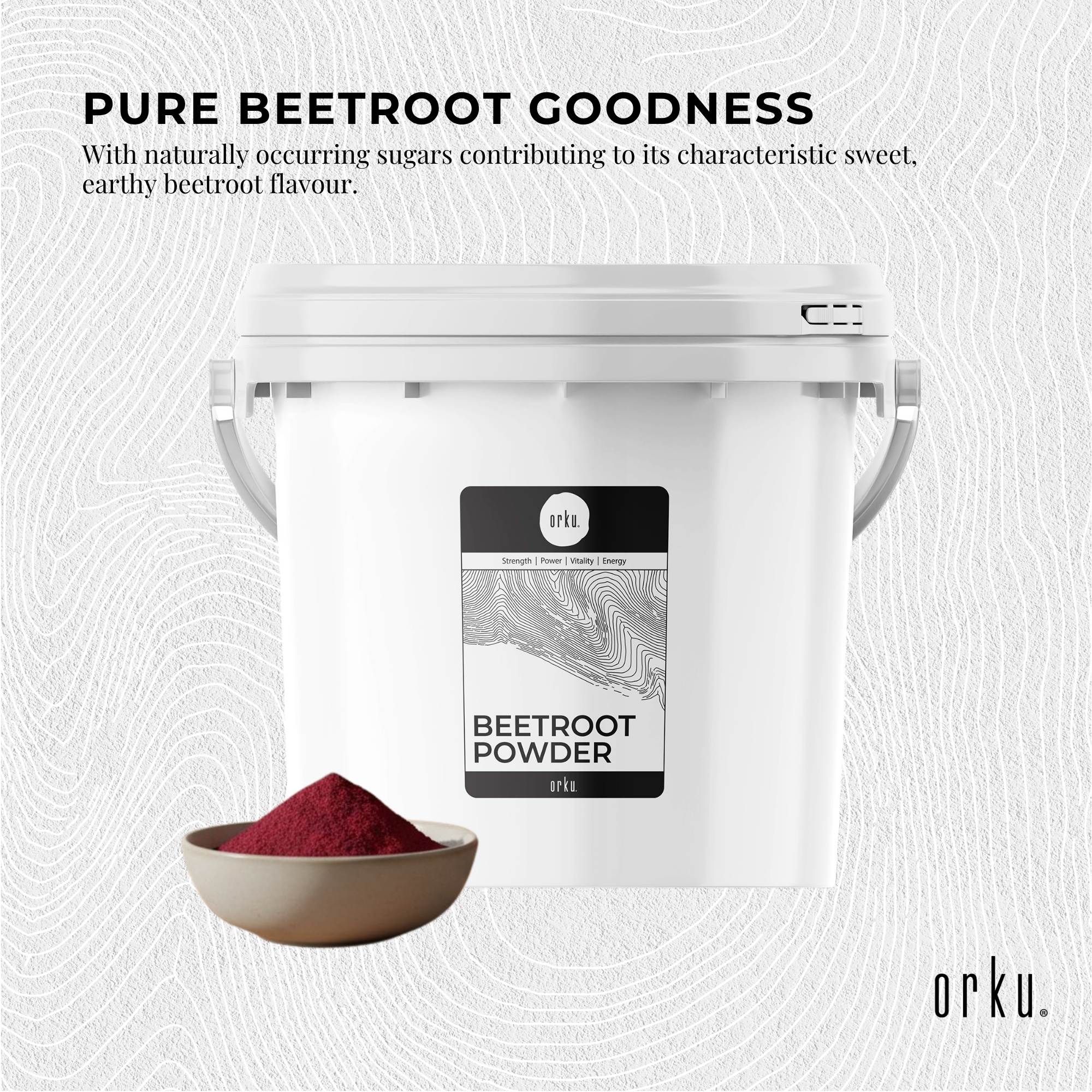 Orku 3Kg Organic Beetroot Powder ACO Certified 100% Pure Beet Root Tub — image 3