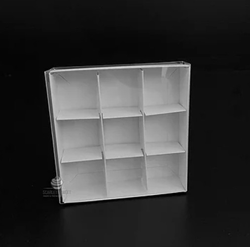 10 Pack of White Card Chocolate Sweet Soap Product Retail Gift Box - 9 bay 4x4x3cm Compartments - Clear Slide On Lid - 12x12x3cm โ image 3