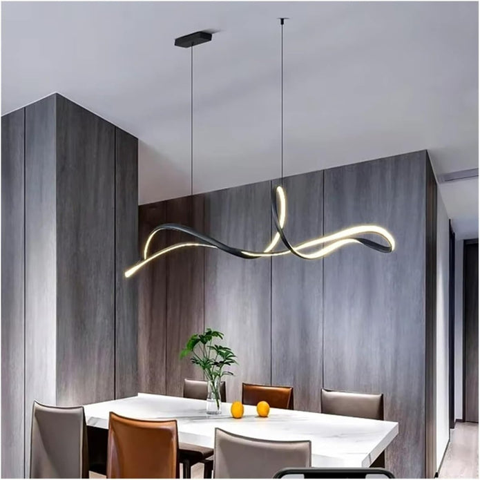 BAMDECOR A210 Modern LED Linear Pendant Lights with Dimmable LED and Adjustable Hanging Length 120cm -Black โ image 3