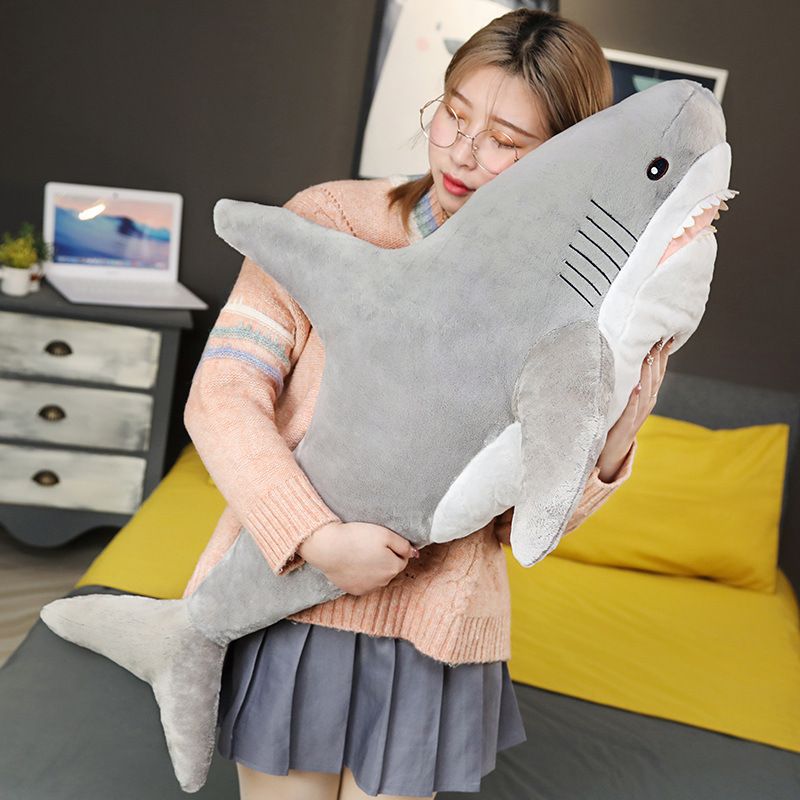 Giant Shark Stuffed Animal, Giant Stuffed Shark Plush, 60cmLarge Shark Plush Pillow Toy Gift for Kids Girlfriend, Gray โ image 4