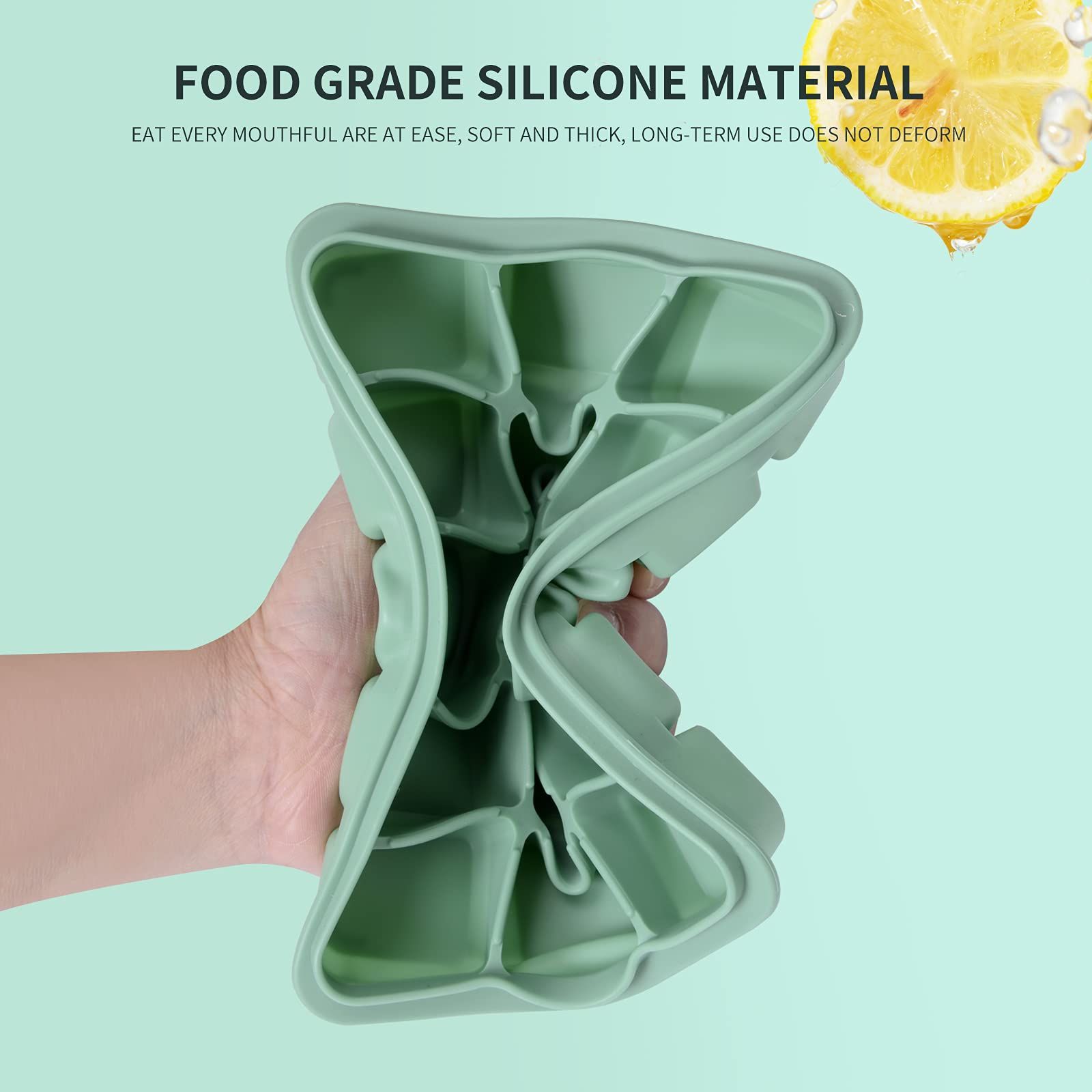 Ice Cube Trays Set of 2, Easy Release 15 Flexible Silicone Ice Cube Molds with Removable Lid Reusable Freezer Ice Trays Stackable — image 4