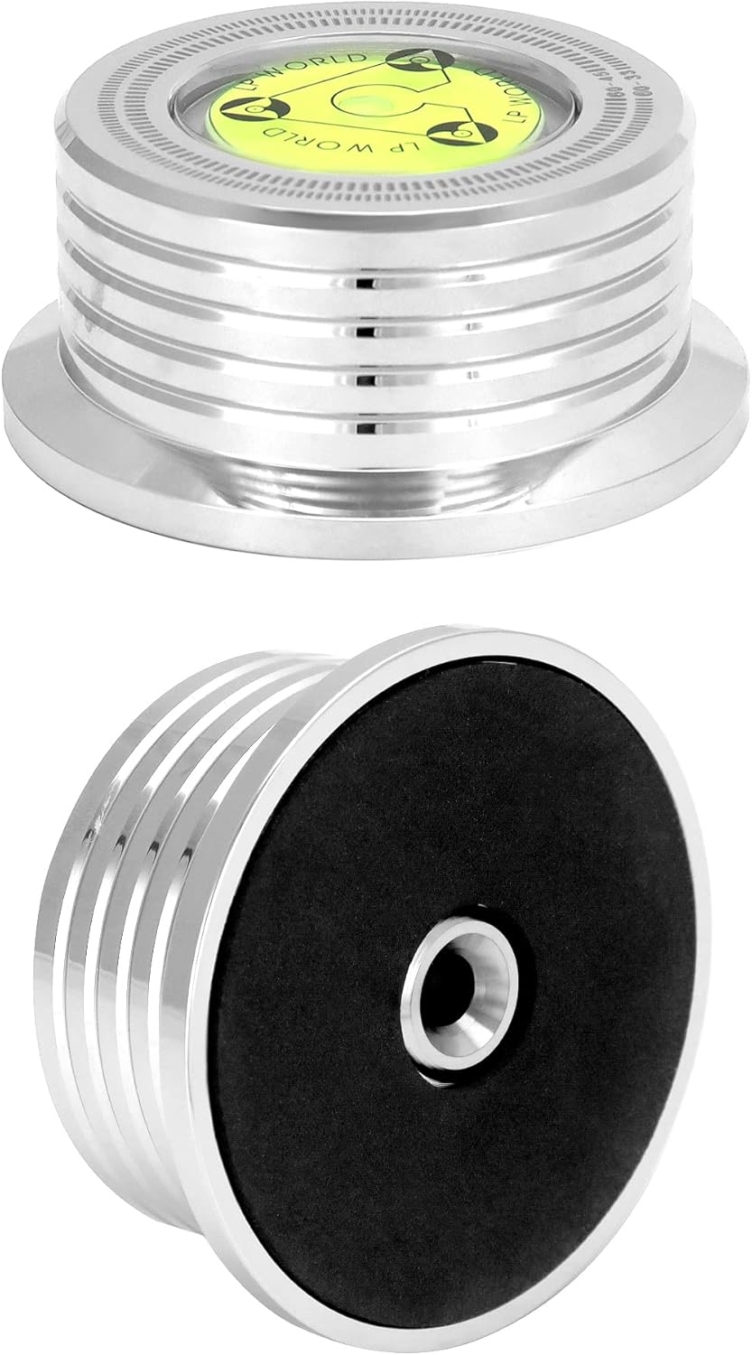 Record Weight Phono Disc Stabilizer, 60HZ Record Weight Stabilizer, with Bubble Leveling (60Hz, Silver) — image 2
