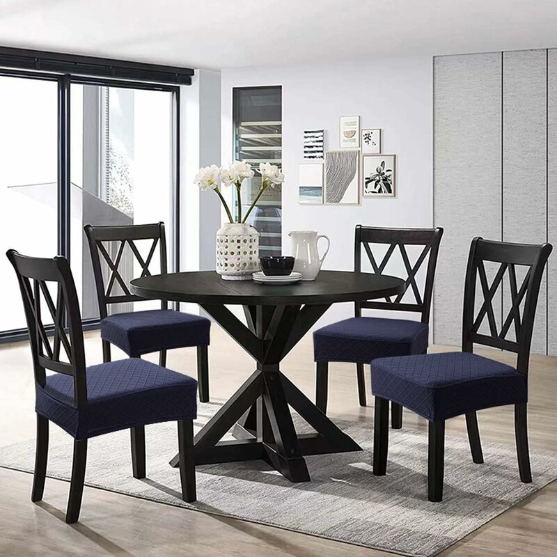 Diamond Lattice Waterproof Seat Covers For Dining ROom Chairs, Stretch Kitchen Chair Covers For Dining ROom, Seat โ image 2