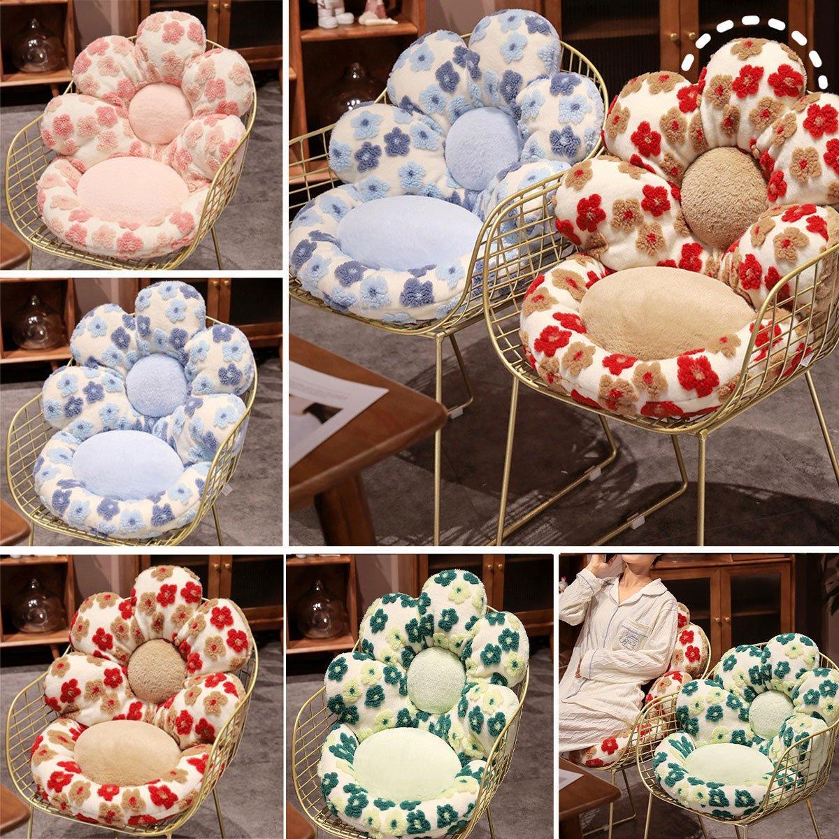 Cute Soft Seat Cushion Flower Shaped Lazy Sofa Pad for Office Chairs and Home Use - Green — image 4