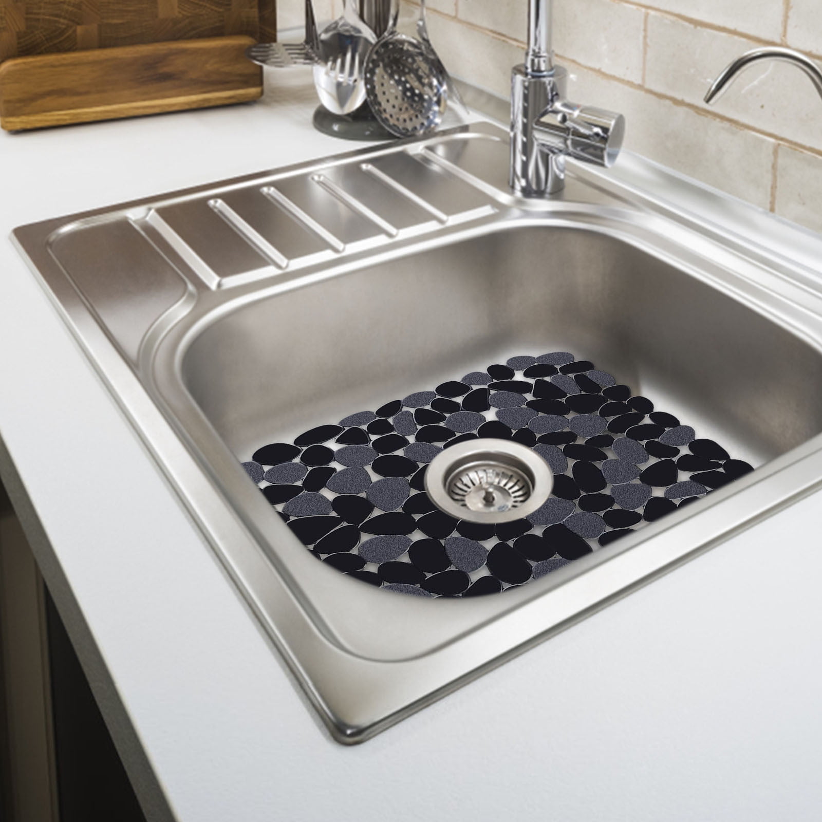 Pebble Sink Mat for Stainless Steel/Ceramic Sinks, PVC Sink Protectors Mats for Bottom of Kitchen Sink, Dish Drying Mat for Dishes and Glassware A — image 5