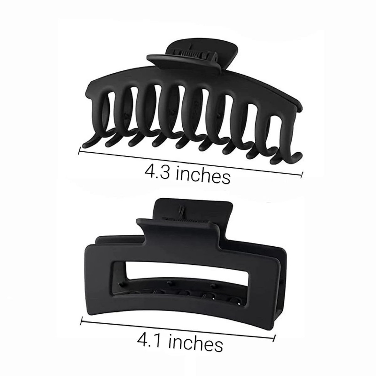 8 Pieces Rectangular Hair Grips 4.3 Inch - Anti-Slip - For Thick & Thin Hair — image 3