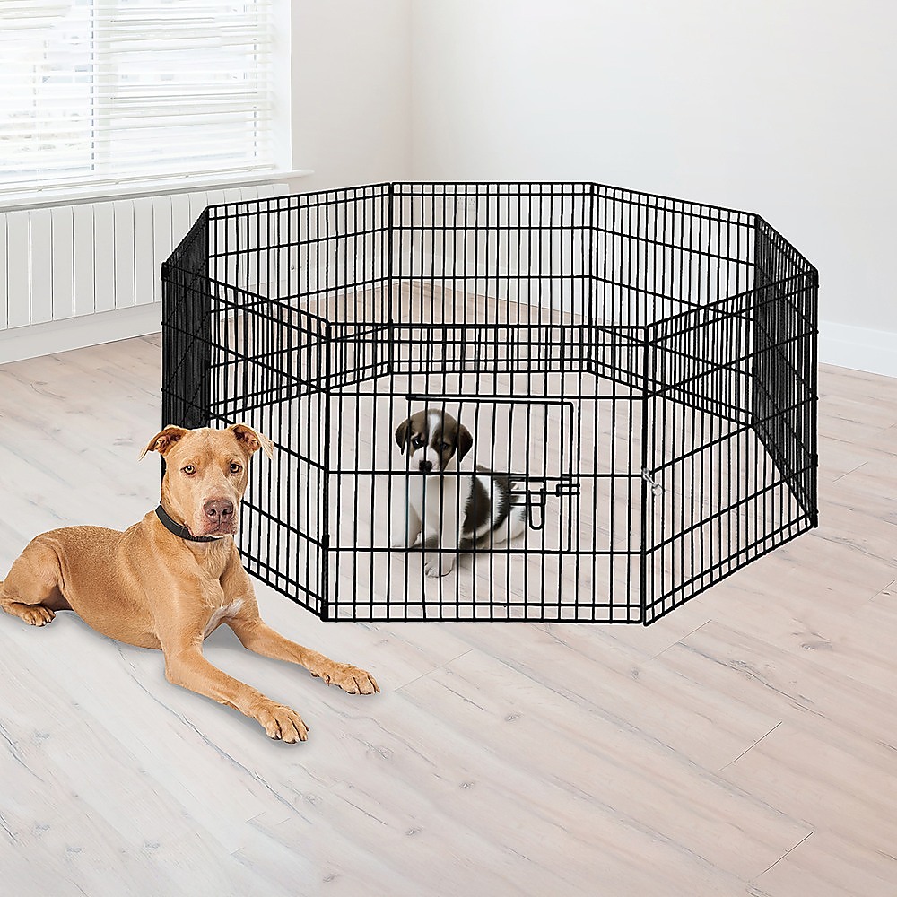 24" 8 Panel Pet Dog Playpen Puppy Exercise Cage Enclosure Fence Play Pen — image 2