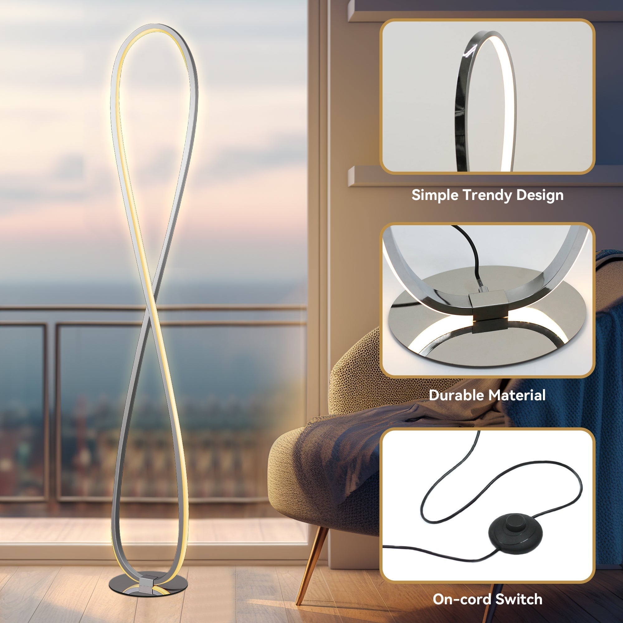 Infinite LED Floor Lamp - Chrome โ image 4