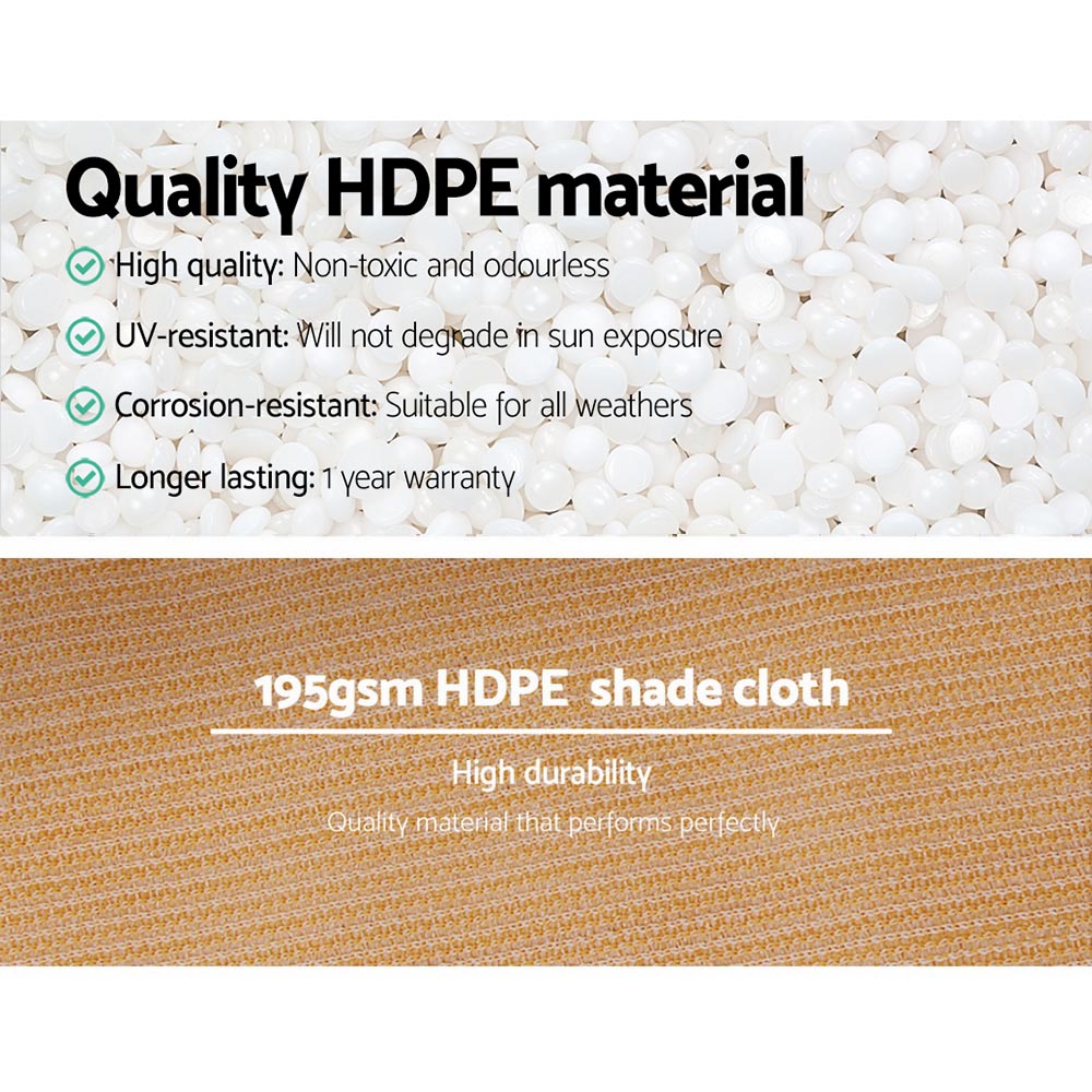 Instahut 90% Shade Cloth 3.66 × 20m Shadecloth Sail Heavy Duty Beige — image 5