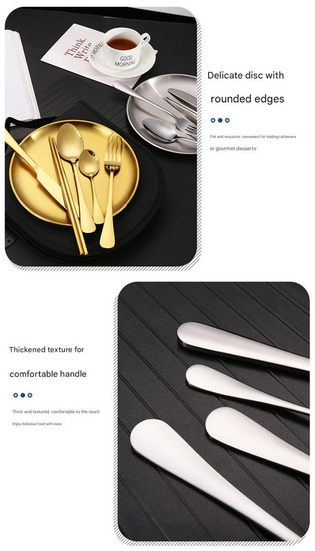 6-Piece Portable Stainless Steel Cutlery Set with Plate and Bag - Gold, Great for Camping and Travel (Teaspoon) โ image 6