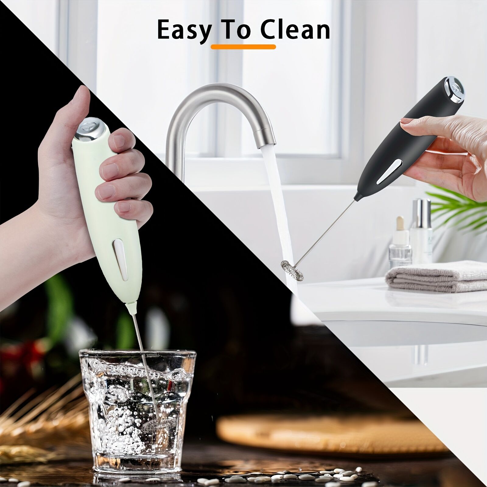 BLACK**Handheld Electric Frother | 10000 RPM Powerful Motor, One-Touch Start/Stop, Easily Froths, Mixes, and Blends – Your Kitchen Drink Essential Helper** — image 3