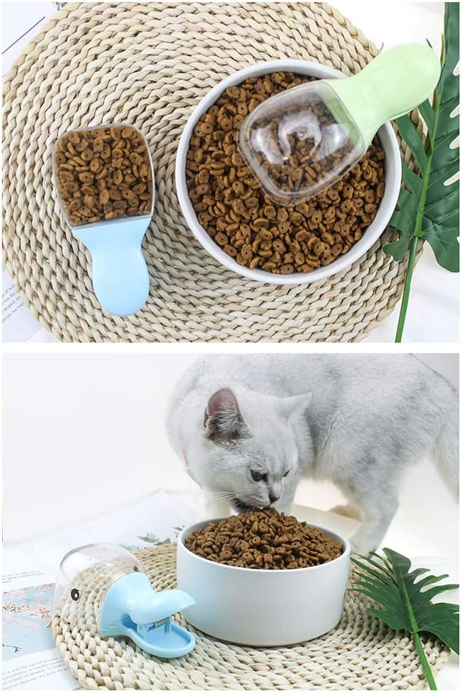 3-Piece Pet Food Scoop Set 2-in-1 Dog Cat Feeding Spoon with Food Bag Sealing Clip — image 3