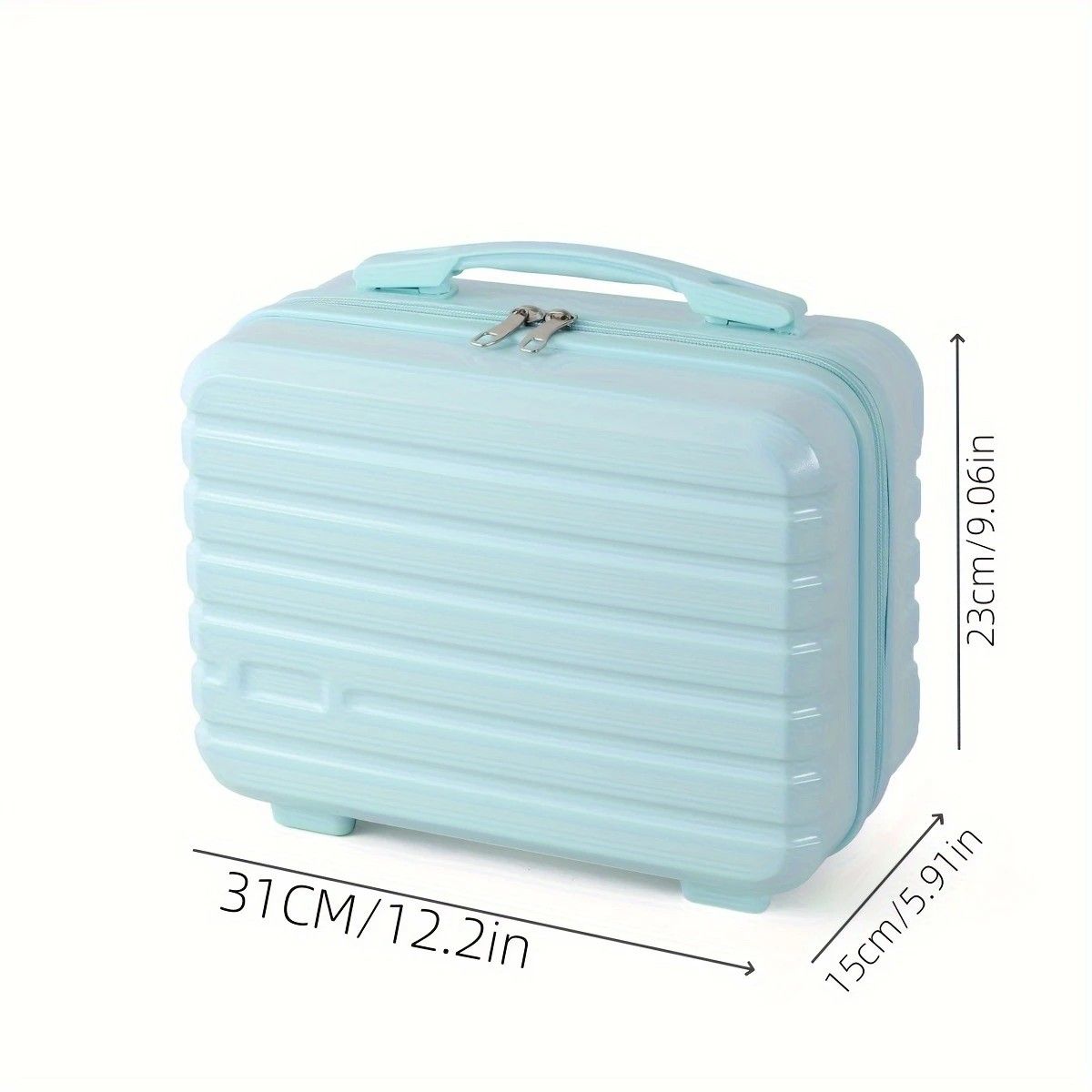 14 Inch Mini Makeup Case, Lightweight Cosmetic Travel Bag with Shoulder Strap & Zipper Closure(Brown) — image 2