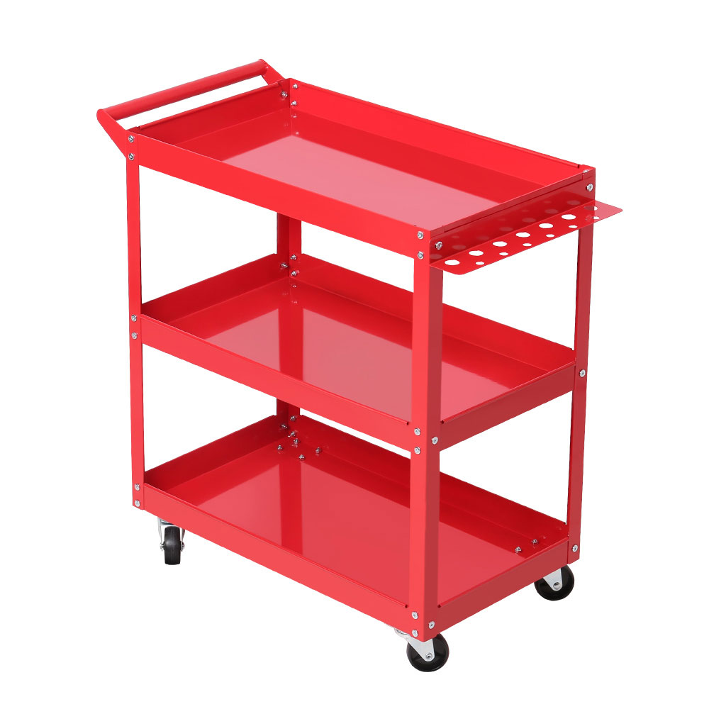 Giantz 3-Tier Tool Cart Trolley Workshop Garage Storage Organizer Red โ image 3