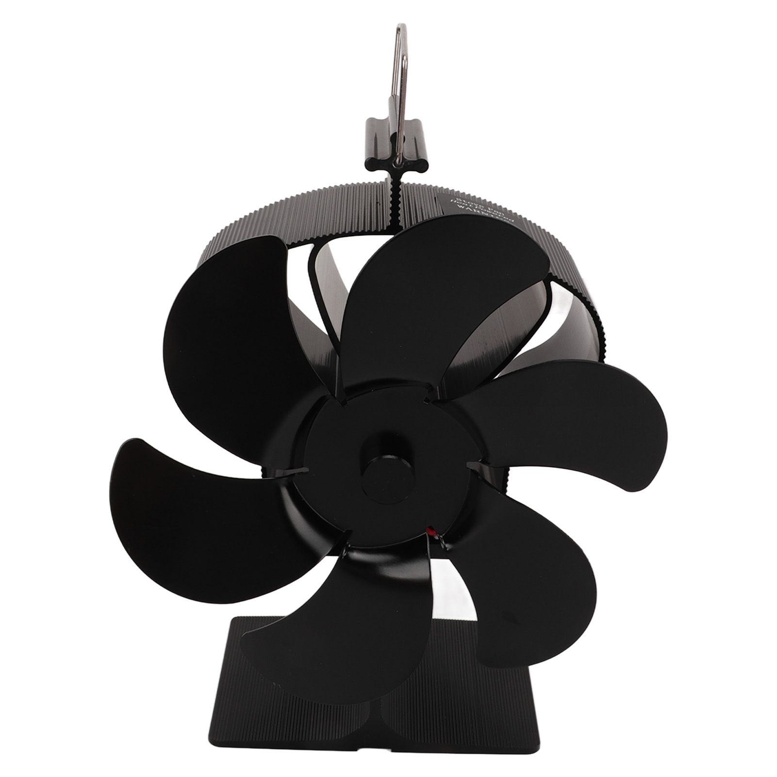 6 Blades Heat Powered Stove Fan Non Electric Self Starting Fireplace Fan High Temperature Resistant Fan Crown Black — image 4