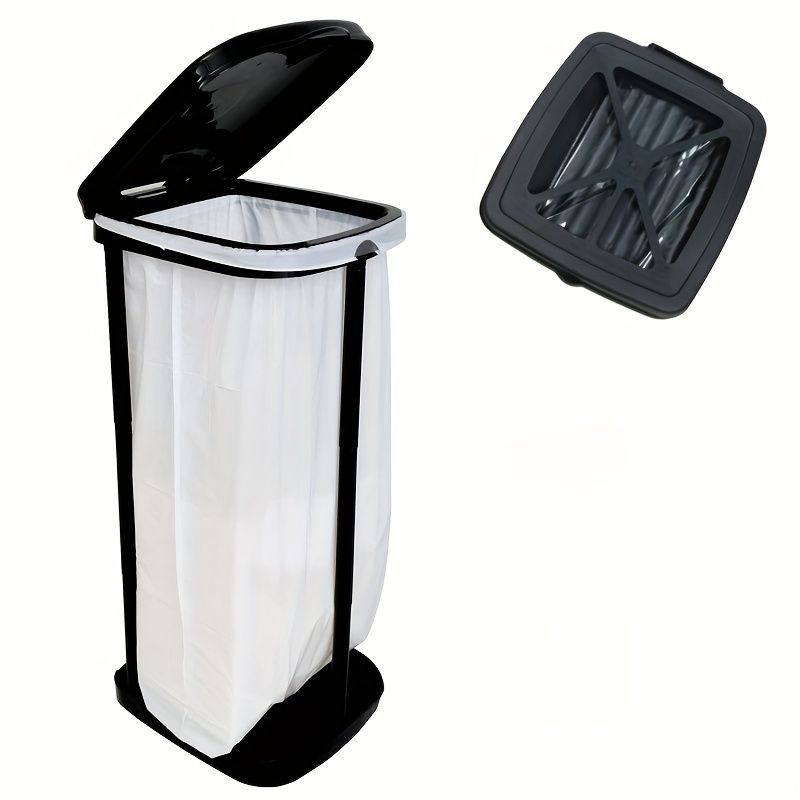 1pc 2025 Foldable Octagonal Trash Bag Holder, Portable Lightweight Trash Can for Camping, RV, Kitchen & Car with Sturdy Legs Outdoor Folding Trash Can Black — image 2