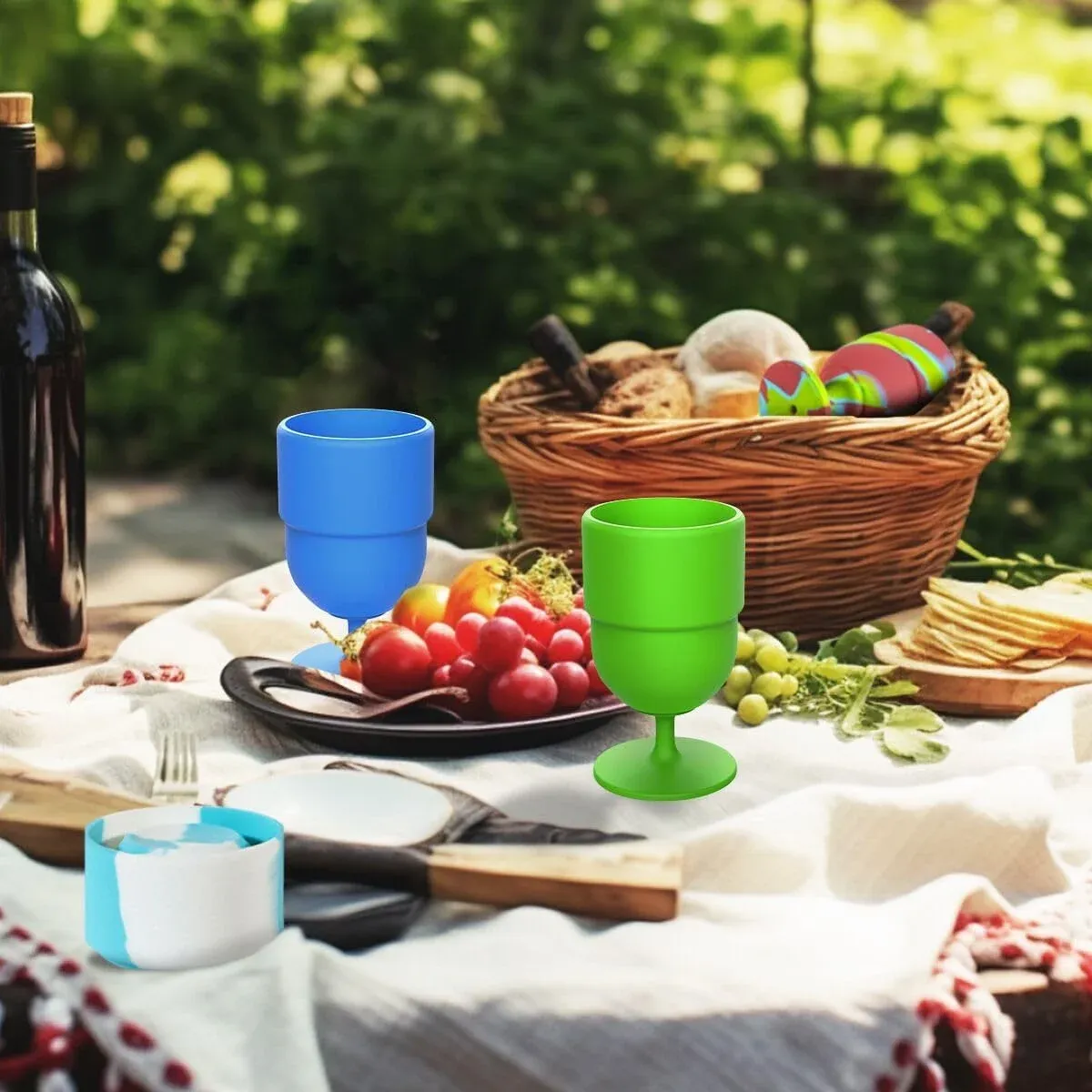 2 Pack Collapsible Silicone Wine Glasses, BPA Free Travel Cups for Camping Picnics, Pink โ image 4
