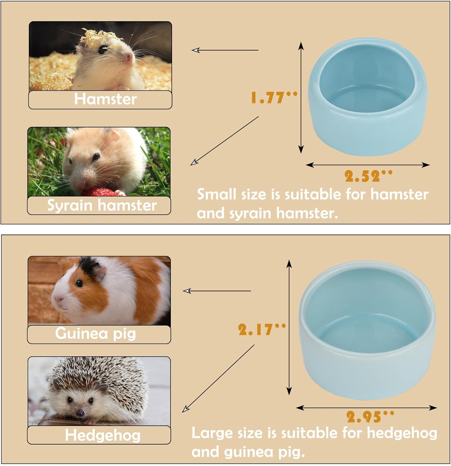 4 Pack Small Hamster Food Bowl Ceramic Guinea Pig Food Dish No Spill Hamster Food and Water Bowl Small Animal Food Bowl for Chinchilla Hedgehog Hamster Gerbil โ image 2