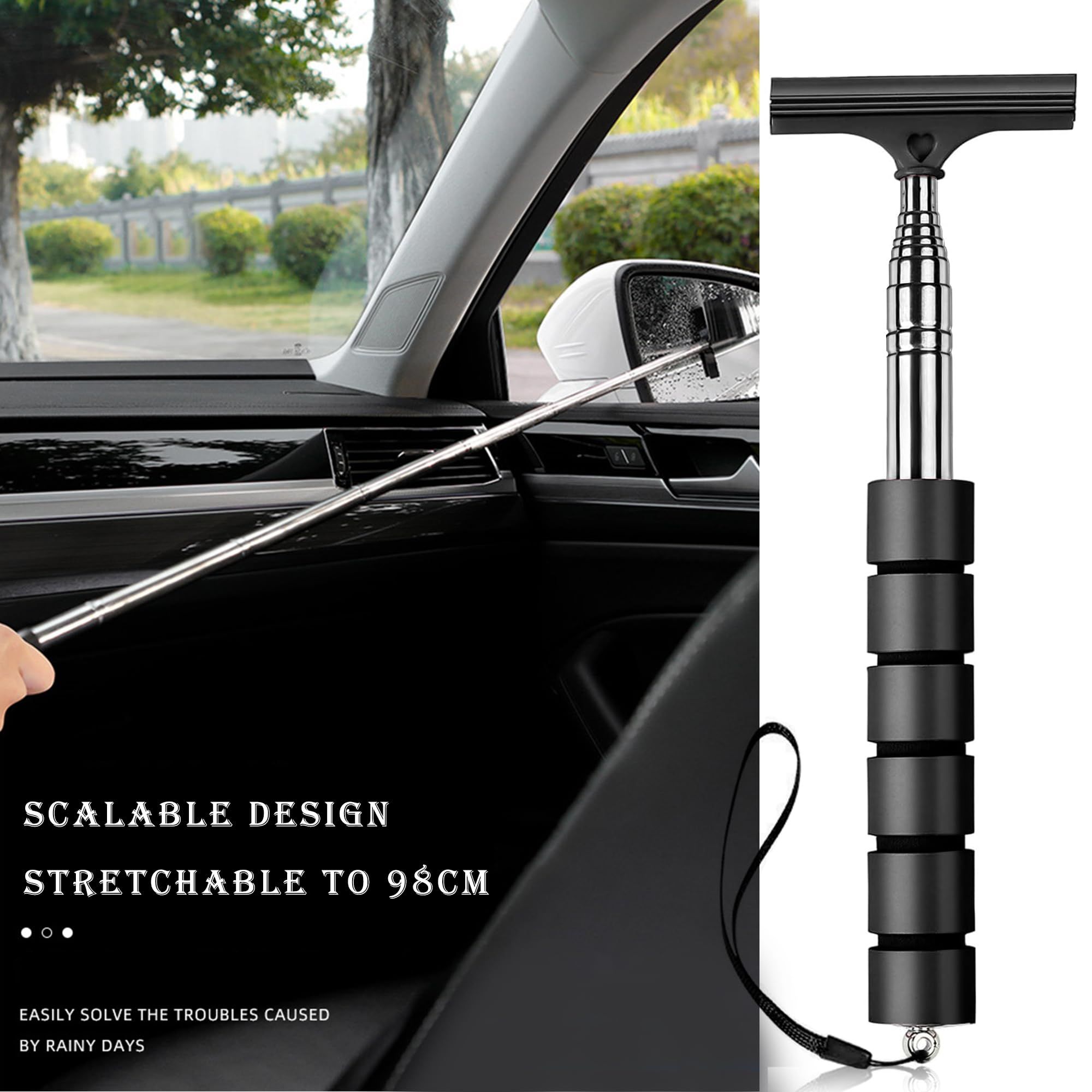 3 PCS Side Mirror Squeegee,Car Mirror Squeegee,Retractable Car Rearview Mirror Wiper, for Rainy Foggy Weather,(Blank/Pink/Green) — image 4