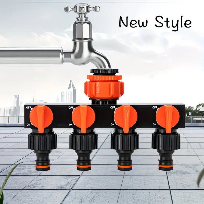 4-Way Independent Valve Garden Hose Splitter: Leak-Proof Faucet Connector, All-in-One for Watering, Car Washing and Sprinkler Systems, Essential Outdoor Tool โ image 2