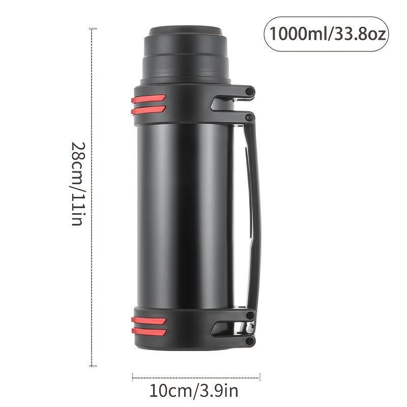 1pc Large Capacity Stainless Steel Insulated Water Bottle - Portable, Reusable Thermal Flask for Hot and Cold Beverages, Hand Wash Only, Multipurpose Outdoor