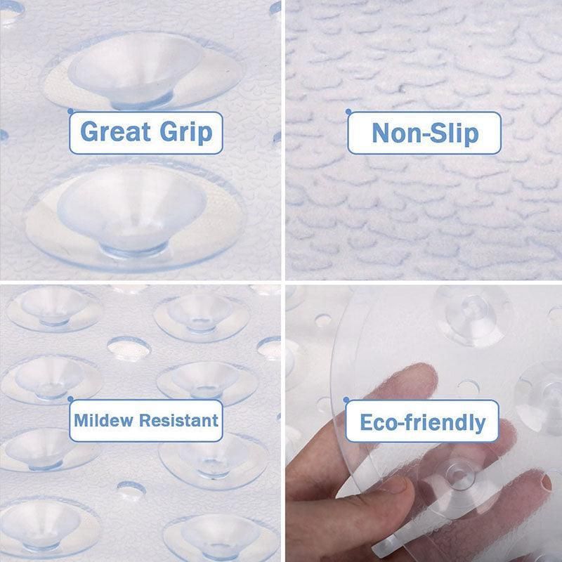 Non Slip Shower Mat for Bathtub Floor with Suction Cups 100 × 40cm - Blue — image 4