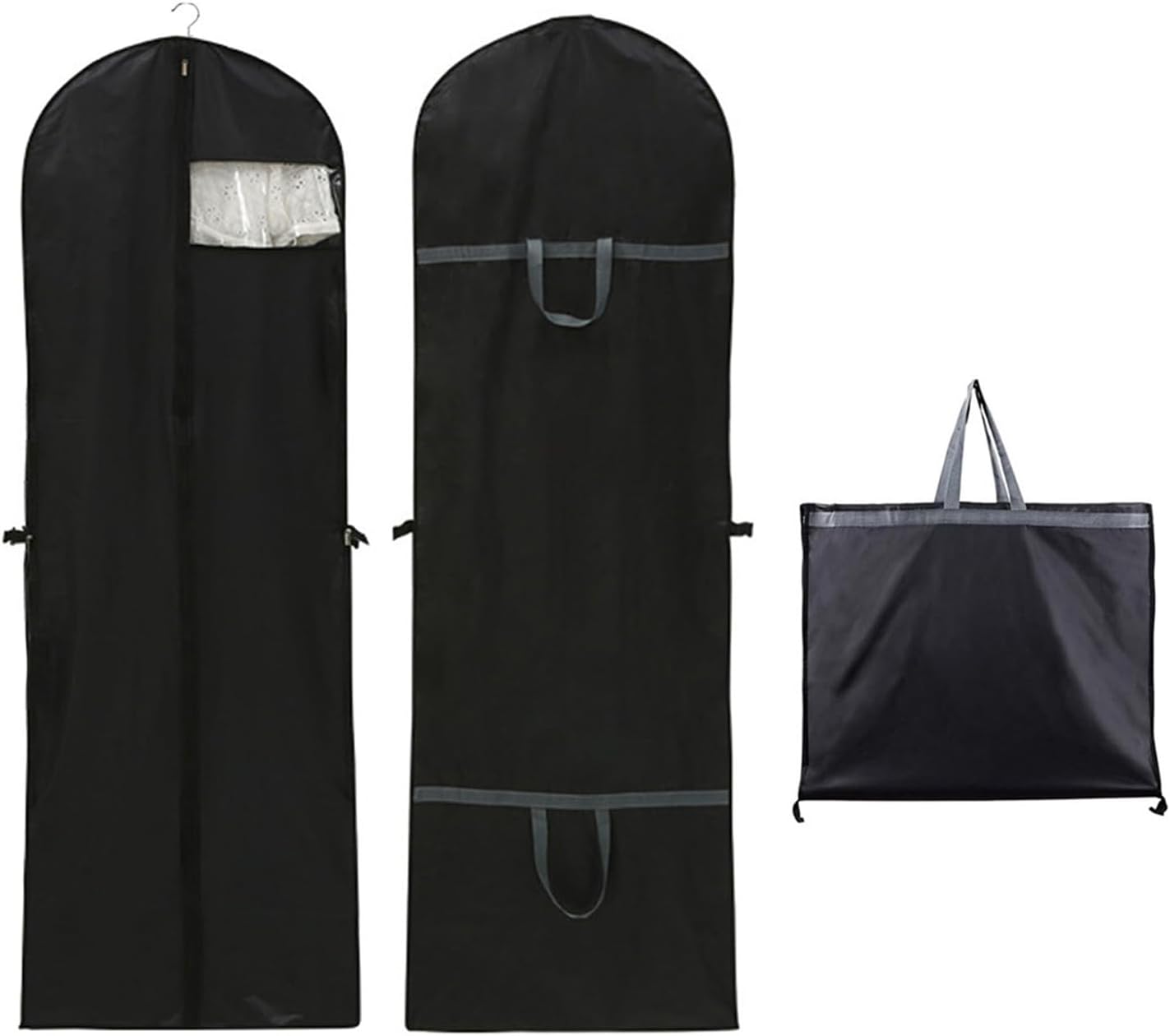 Long garment bags, dustproof clothing covers, moth-resistant clothing bags, wedding dress bags, foldable long coat bags, suitable for storing coats, shirts