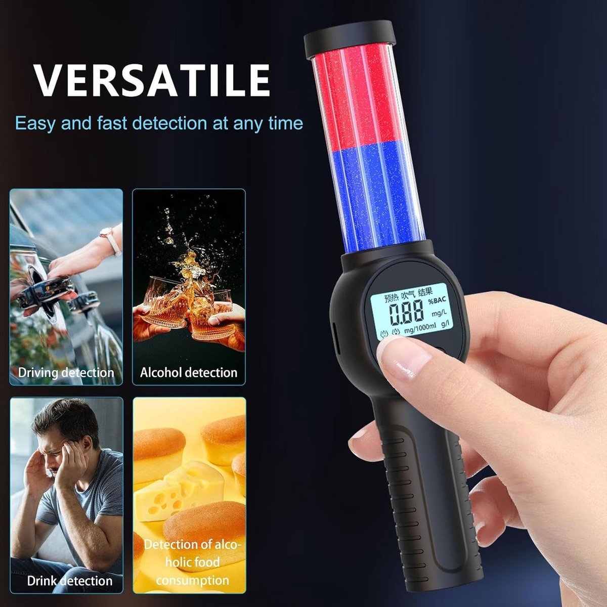 Digital Alcohol Meter - Breathalyzer with English Voice Announcement - Portable Breathalyzer - Contactless Breathalyzer - Safe and Hygienic - Suitable for โ image 6