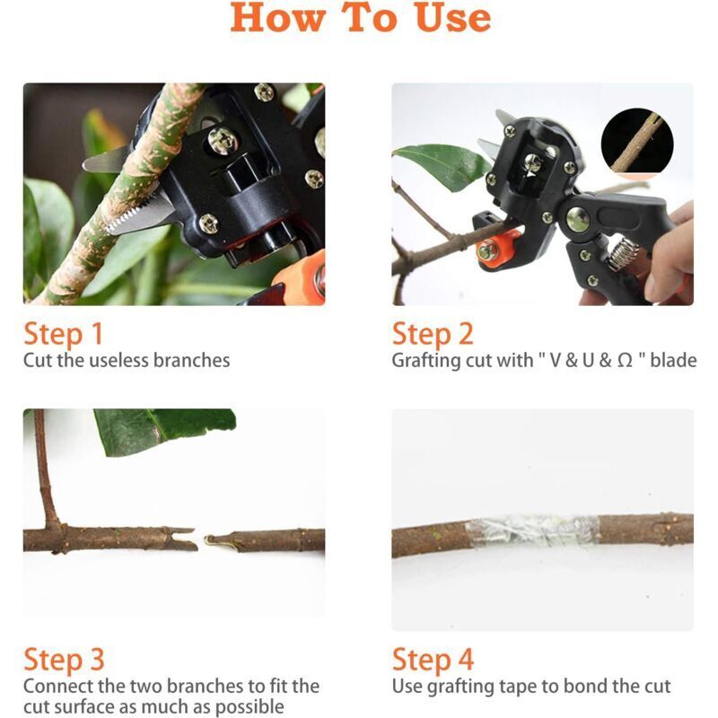 Professional Grafting Scissors Garden Scissors Tree Grafting Pliers Garden Grafting Kit for Trees (Black Cloth Bag + Rubber Band + Membrane) — image 5