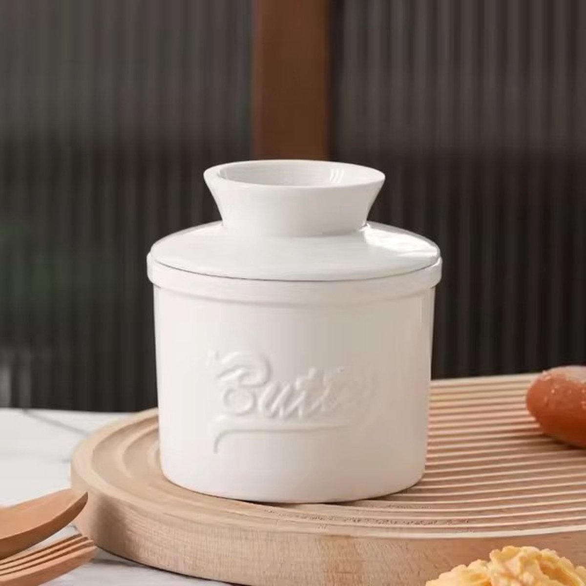 Wit Butter Dish - Water-Cooled Butter Dish with Water Line - Ceramic Butter Dome for Spreading Butter - Christmas Gift for the Kitchen - Kitchen Baby Clothing — image 5