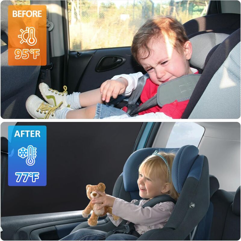 Car Sun Shade - Car Curtain For Baby/Kids/Pets/Adults Car, With Uv Protection, Privacy Protection, Silver โ image 3