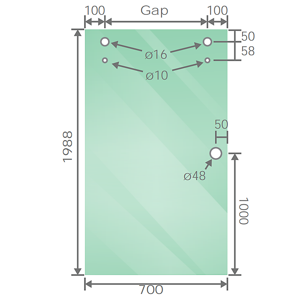 130x100cm Frameless Glass Sliding Corner Shower – With Black Rail and U-Brackets for Contemporary Bathrooms — image 4