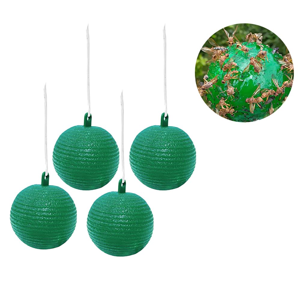 4pcs Hanging Fly Trap Ball Fruit Fly Catcher Sticky Trap Outdoor Pest Catcher for Garden Plants โ image 2