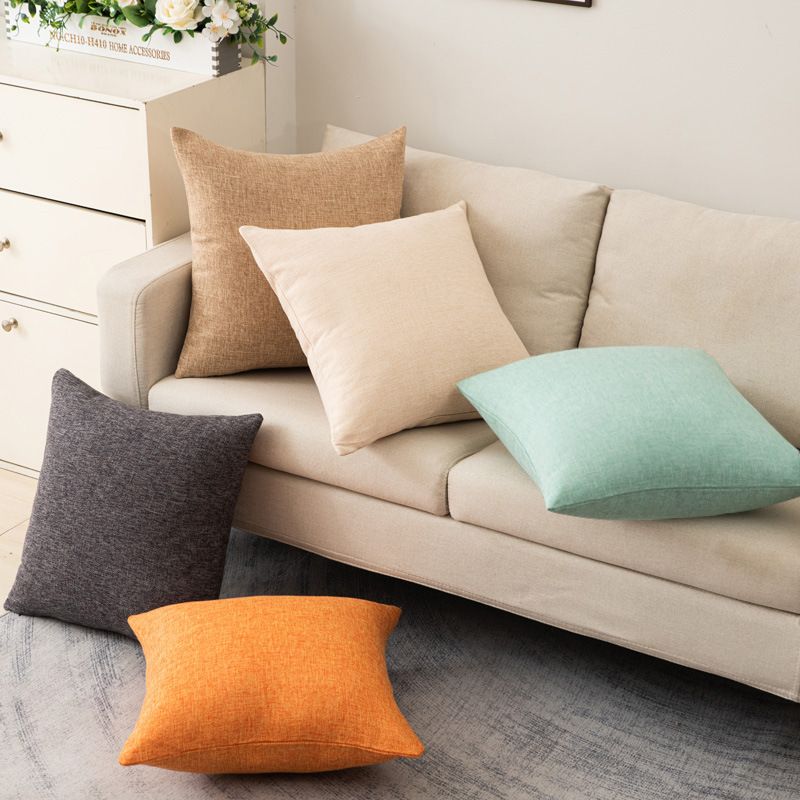 Shengdu Solid Color Polyester Pillow Case 40x40cm csmm light green 50*50cm with pillow core — image 2