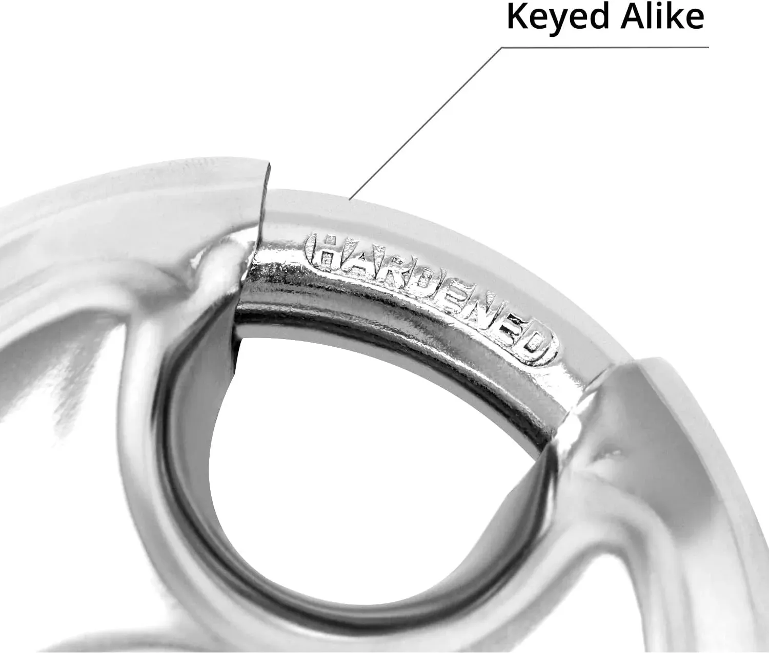 Keyed Alike Disc Padlock 4 Pack, Stainless Steel Discus Lock with 3/8 Inch Shackle for Garages, Fences, Sheds, Storage Units, 2-3/4 In โ image 3