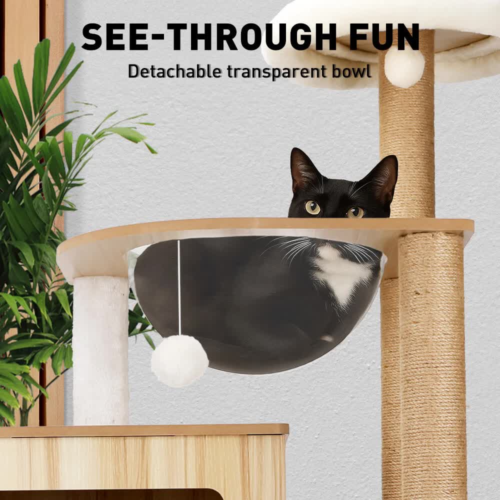 VaKa 1.42M Cat Tree Tower Scratching Post Scratcher Cats Condo House Bed Furniture — image 6