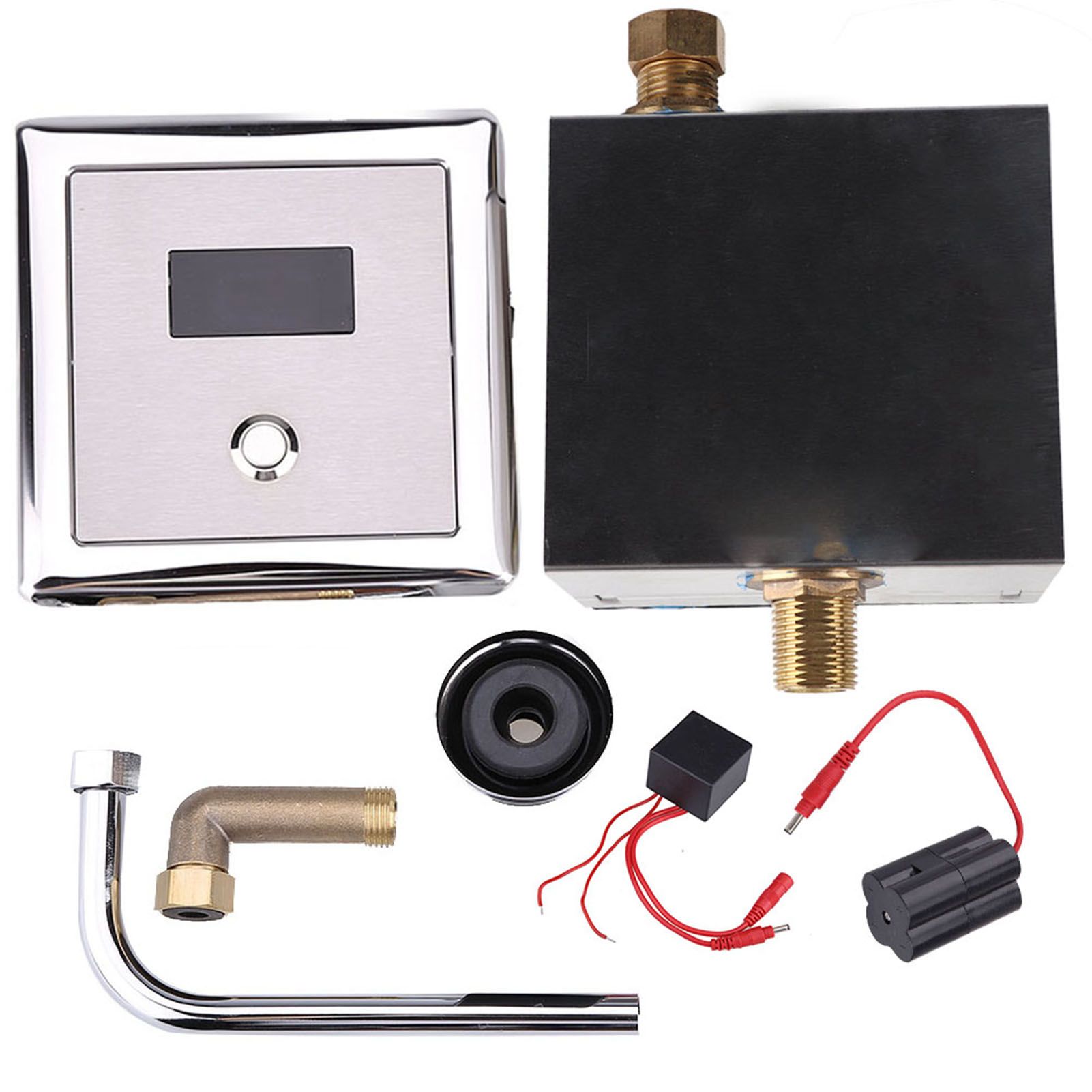 Wall Mount Lavatory Automatic Sensing Urinal Flush Valve Bath Toilet Faucet Taps