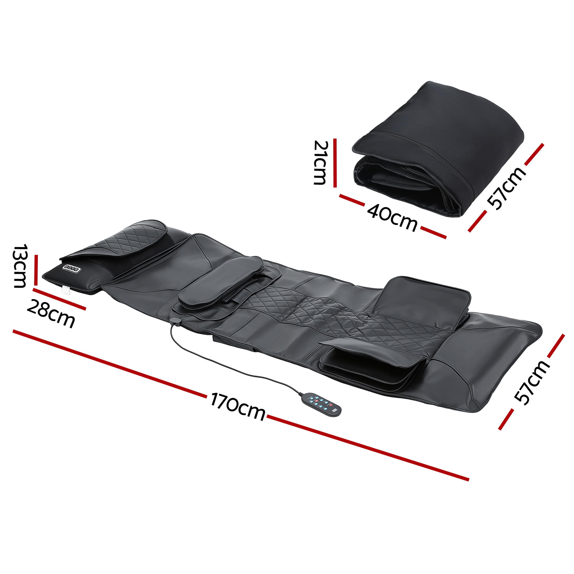 Livemor Massage Mat Heated Kneading Neck Massager Lumbar Airbag Stretch โ image 2