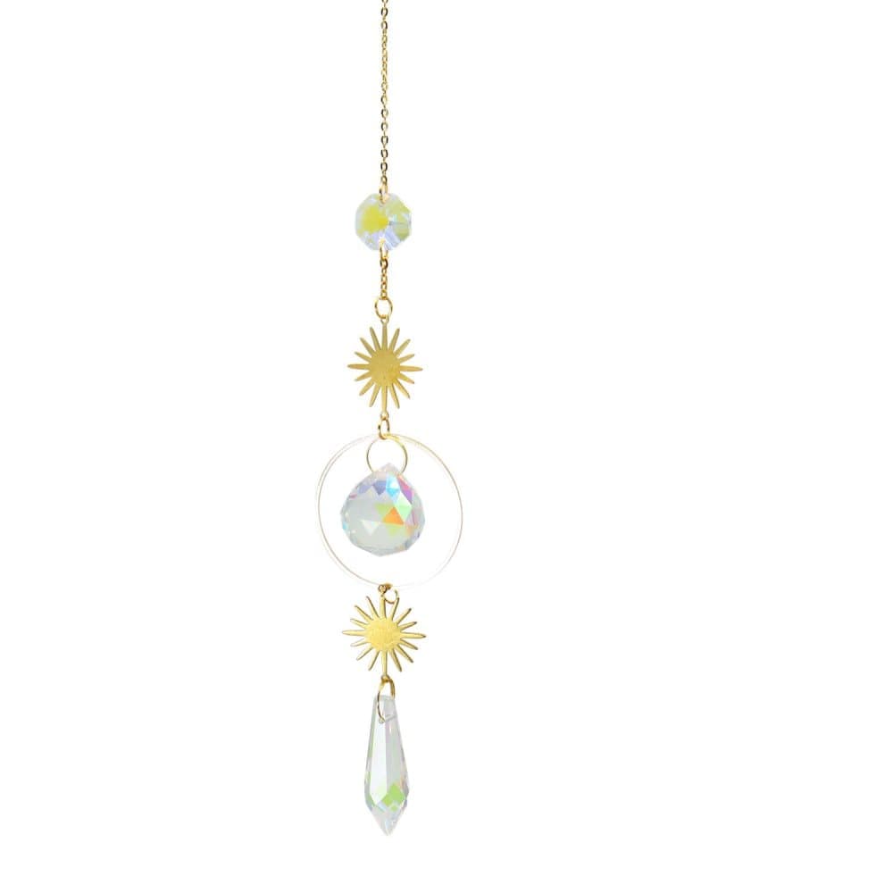 6 inches rainbow refractive prism suncatcher crystal decoration, 15 cm