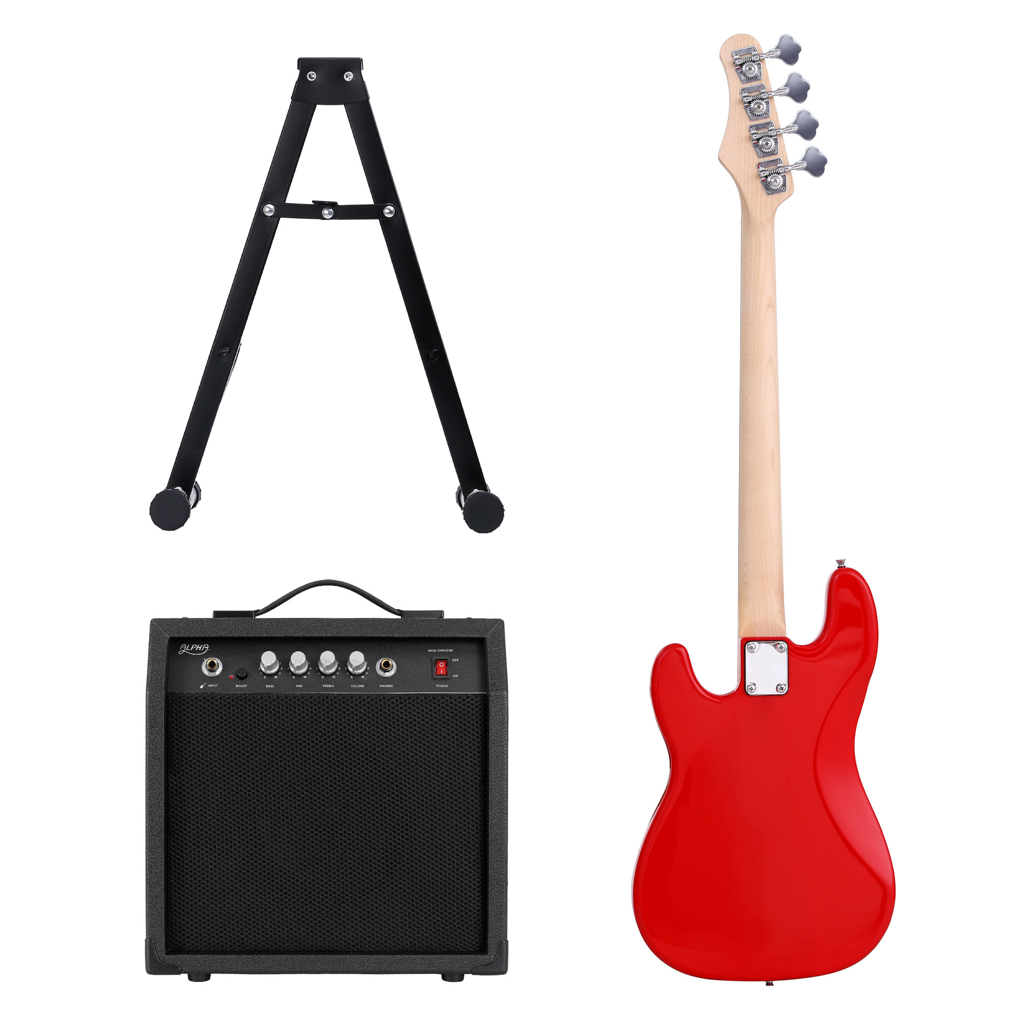 Alpha Electric Guitar Bass 47 Inch Set Kit 40W Bass Guitar Amplifier Guitar Stand Folding — image 3