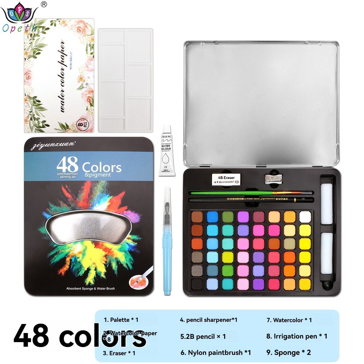 solid watercolor paint set — image 2