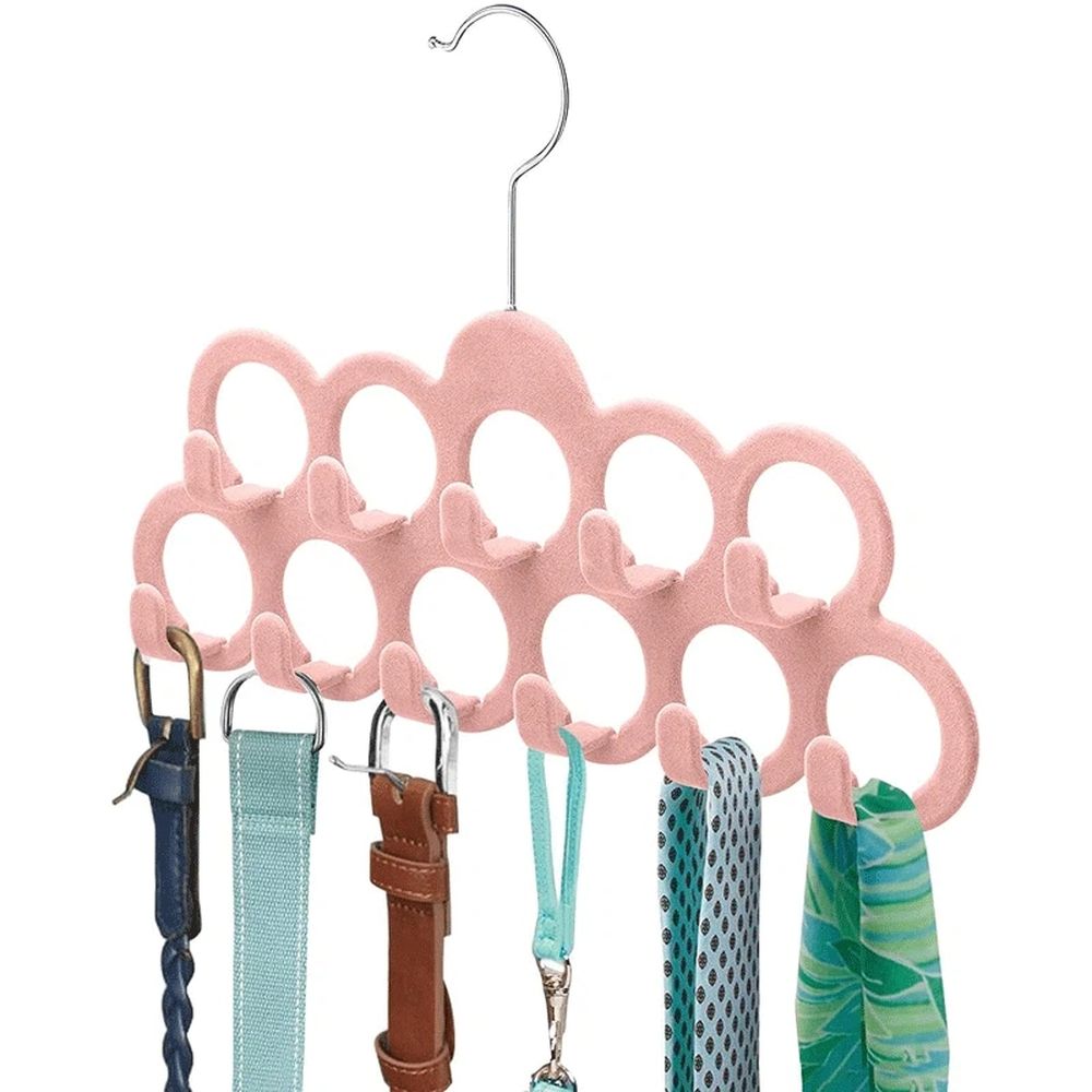 11Holes Clothes Tie Belt Shawl Scarf Hanger Display Holder Closet Organizer Hook self Adhesive Hooks Rod Bracket-Strong